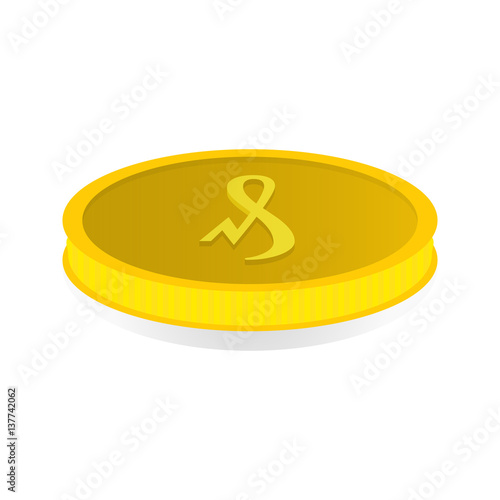 Vector illustration of a gold coin with symbol of pfennig