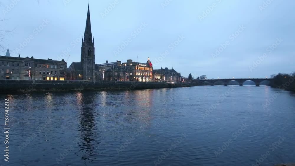 Timelapse of River Tay and Smeaton Bridge Perth Scotland Timelapse of River Tay and Smeaton Bridge Perth Scotland