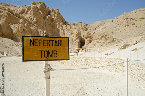 Nefertari Tomb sign, Valley of the Queens
