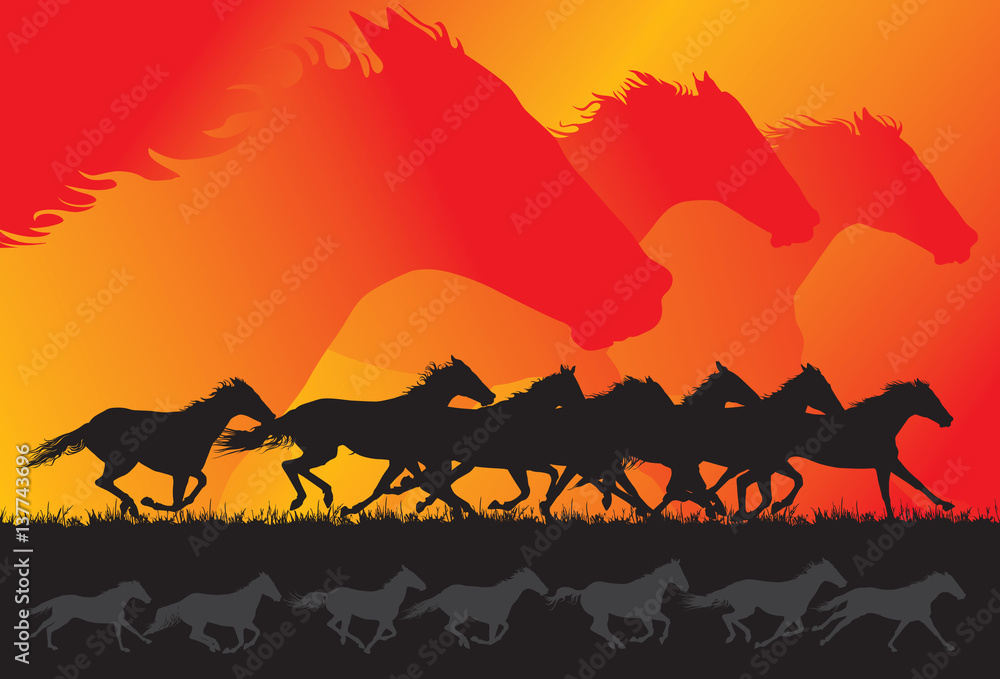 Fototapeta premium Running Horses