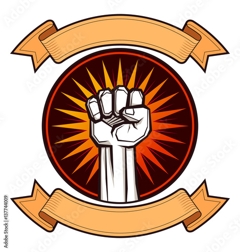 clenched fist vector illustration for resistance and revolution symbol