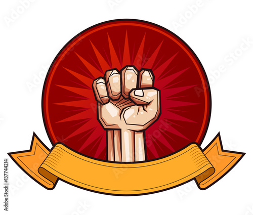 clenched fist vector illustration for resistance and revolution symbol