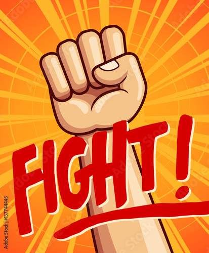 clenched fist vector illustration for resistance and revolution symbol