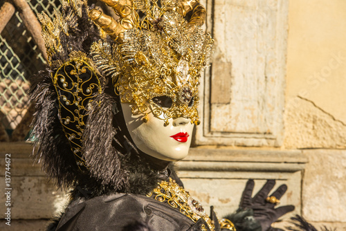 Traditional Venetian carnival mask photo