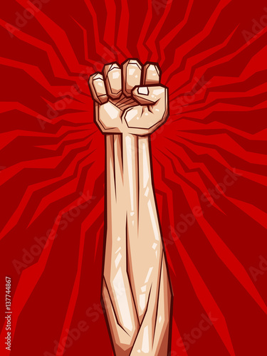 clenched fist vector illustration for resistance and revolution symbol