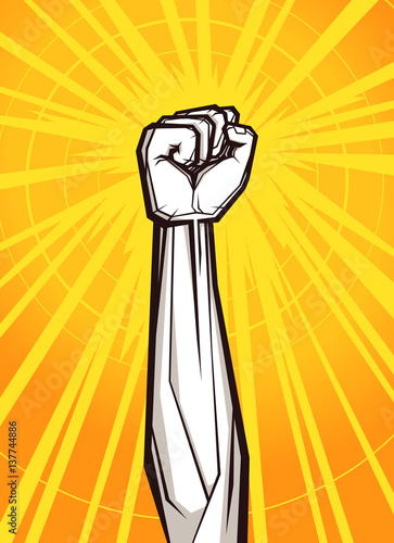clenched fist vector illustration for resistance and revolution symbol