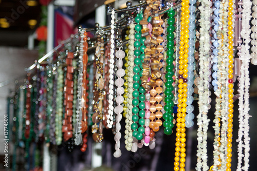 Colorful beads and necklaces