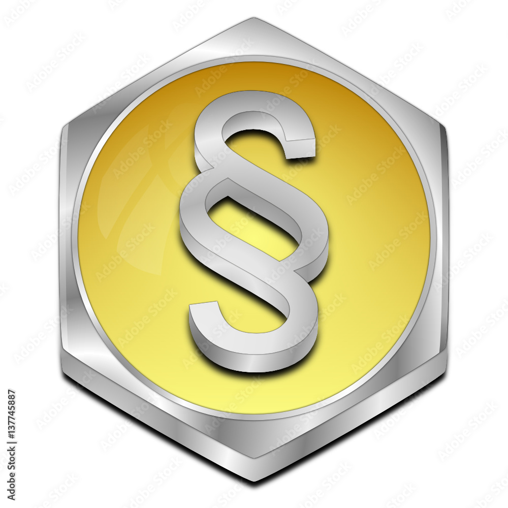Law paragraph button - 3D illustration Law paragraph button - 3D illustration