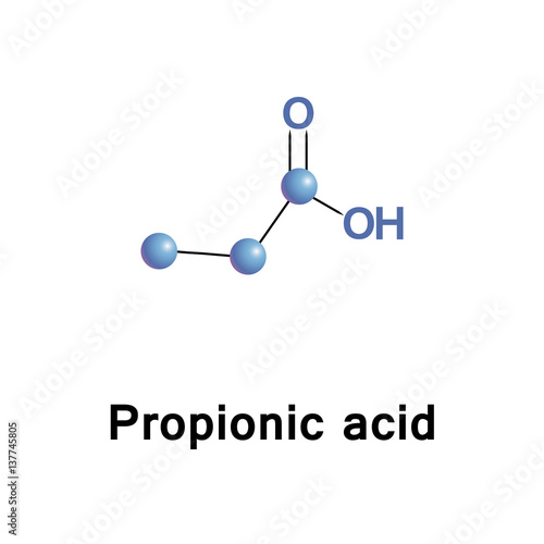 Propionic or propanoic acid is a naturally occurring carboxylic acid with chemical formula CH3CH2COOH. It is a clear liquid with a pungent and unpleasant smell somewhat resembling body odor. 