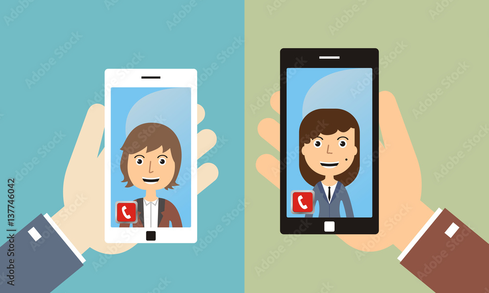 video conference with friends by smart phone video conference with friends by smart phone