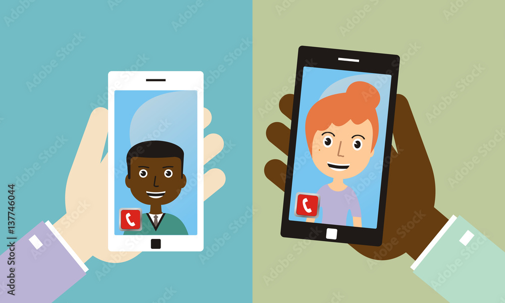 video conference with friends by smart phone video conference with friends by smart phone