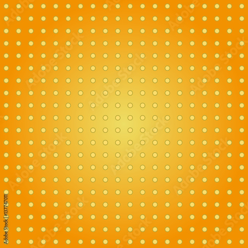 Seamless geometric pattern. Modern ornament with orange background and yellow round elements