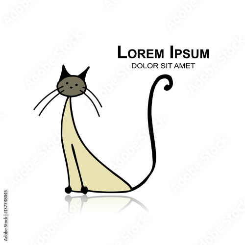 Siamese cat, sketch for your design