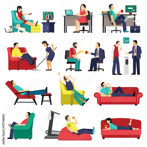 Lazy And Tired People Set