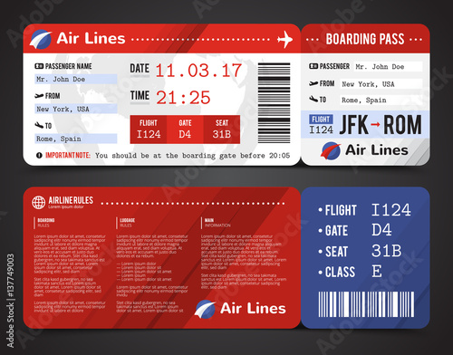 Boarding Pass Design Composition