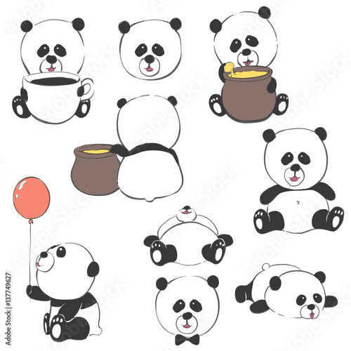 Fototapeta Naklejka Na Ścianę i Meble -  Cute cartoon bears