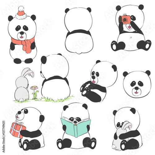 Fototapeta Naklejka Na Ścianę i Meble -  Cute cartoon bears