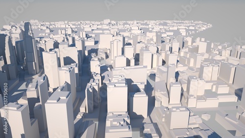 Abstract urban landscape  3 d render