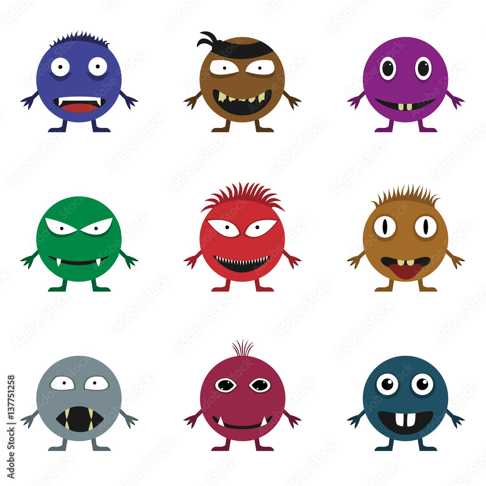 Fototapeta premium Cute monster set