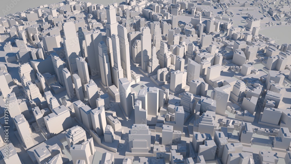 Fototapeta premium Abstract urban landscape, 3 d render