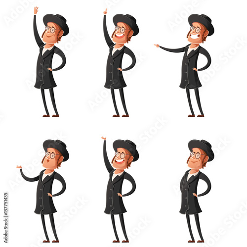 Set of jew cartoon icons