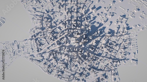 Abstract urban landscape, 3 d render