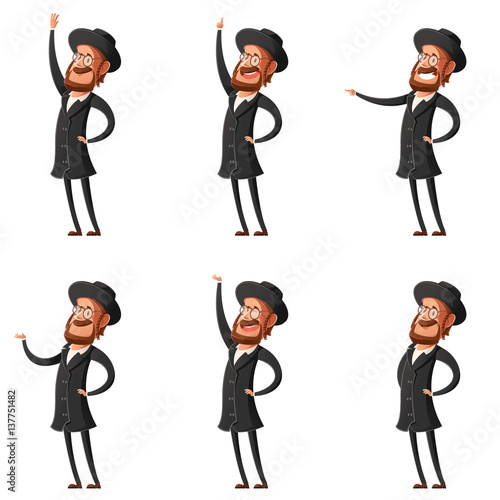 Set of jew cartoon icons2