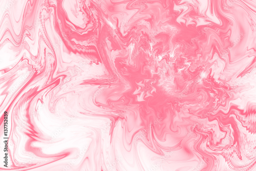 Abstract fantasy marble texture. Romantic fractal background in pink and white colors. Digital art. 3D rendering.
