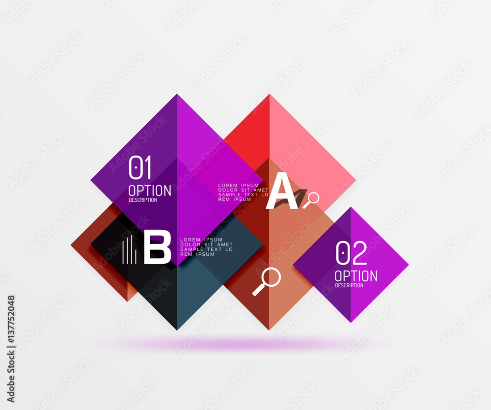 Overlapping square infographics Overlapping square infographics