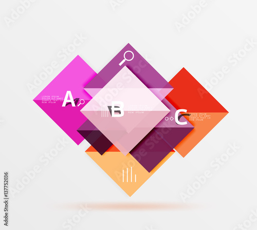 Free Download Overlapping square infographics - GFXLoad