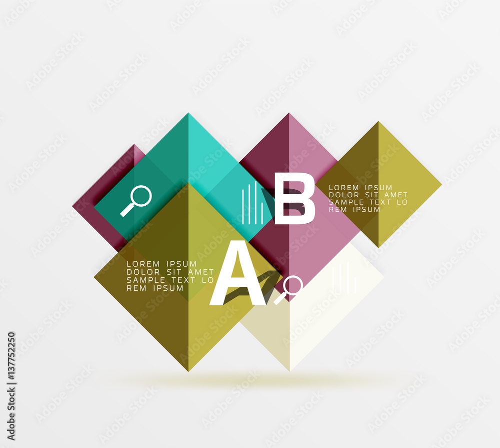 Overlapping square infographics Overlapping square infographics