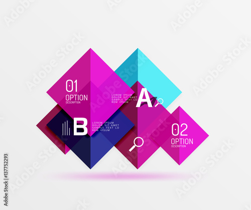 Free Download Overlapping square infographics - GFXLoad