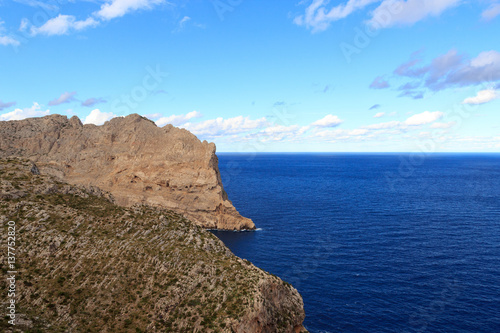 Cap de Formentor cliff coast and Mediterranean Sea  Majorca  Spain