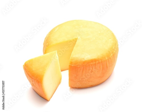  Cheese Wheel On White Background
