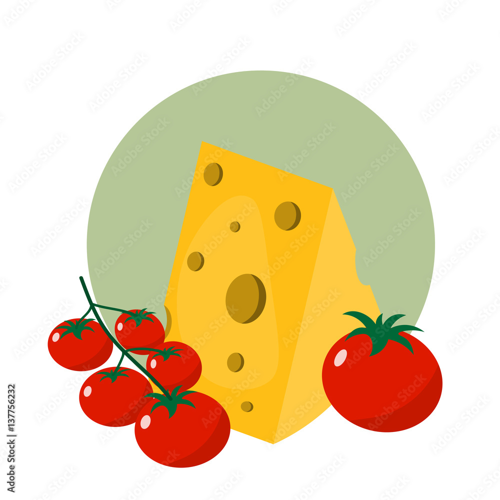 Cheese icons on white background Cheese icons on white background