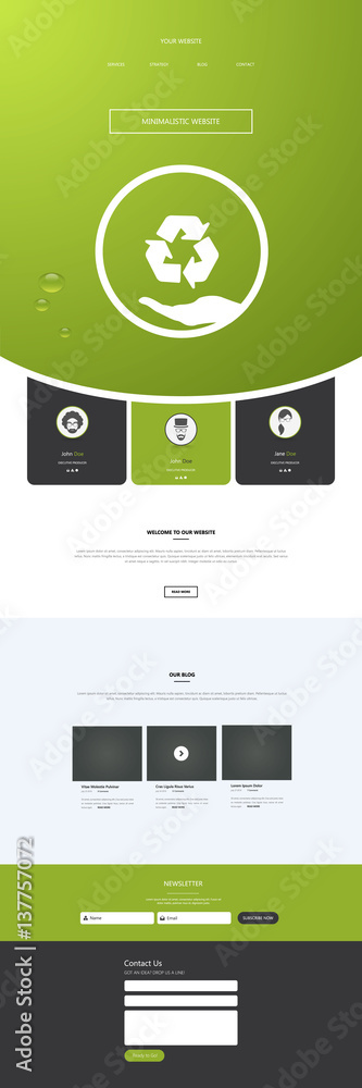 Green Eco Website Interface Design. Vector Illustration. Green Eco Website Interface Design. Vector Illustration.