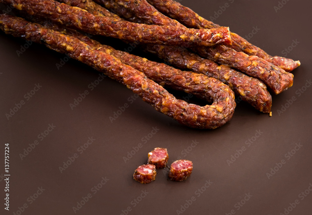 Snack stick smoked sausage Snack stick smoked sausage