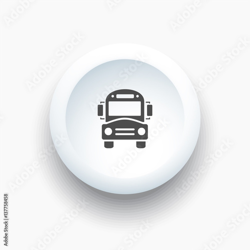 Bus school icon on a white button © imaagio.stock