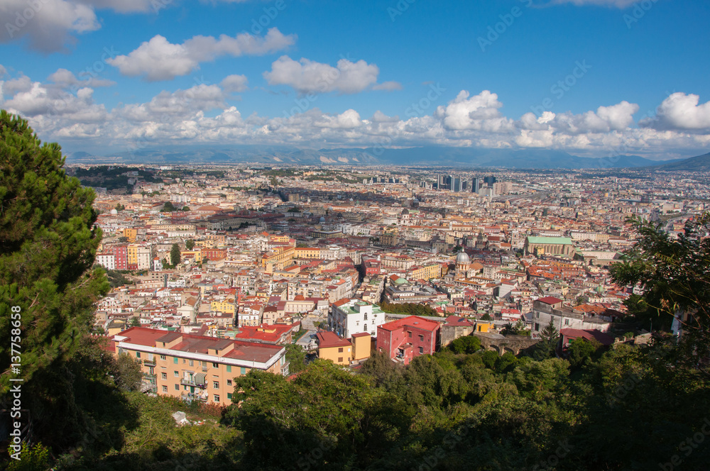 Fototapeta premium roofs of naples, south italy. aerial view
