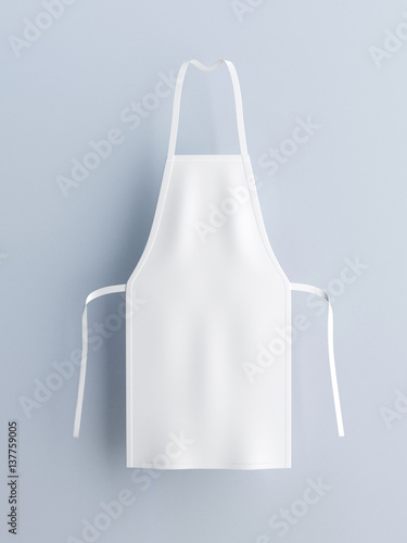 White apron, apron mockup 3d rendering photo