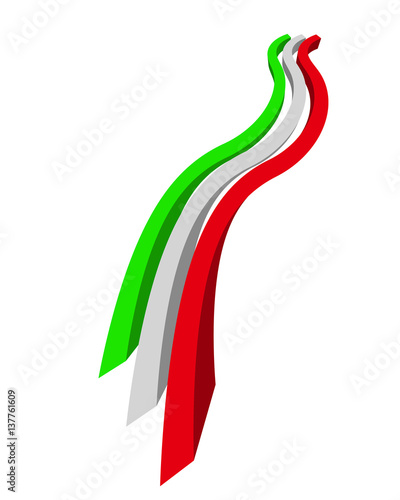 strisce tridimensionali con colori italia , vettoriale 3D