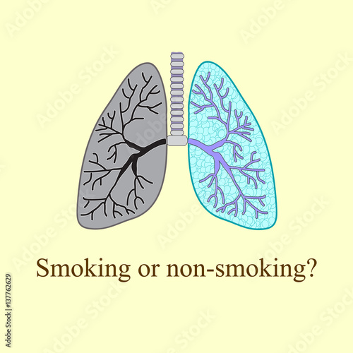 Light smoker. The harm of smoking. Vector illustration