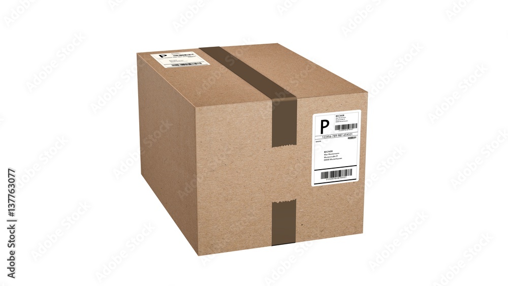 Fototapeta premium shipping cardboard box isolated on white