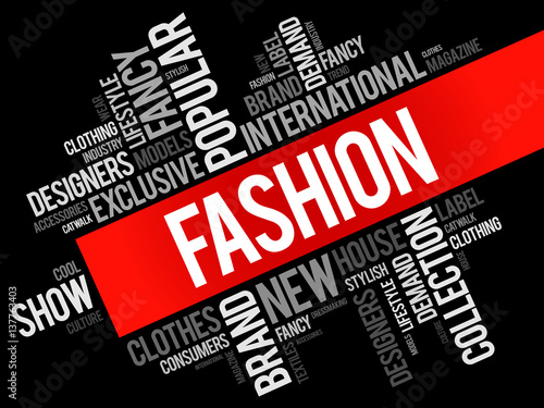 Fashion word cloud collage, concept background