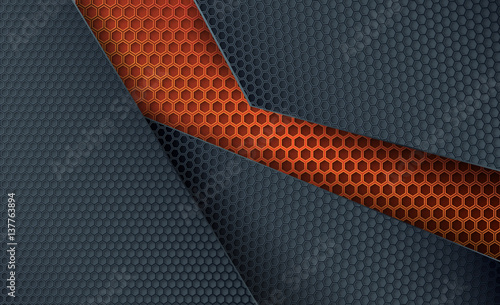 Abstract vector background.  Overlapping carbon grid