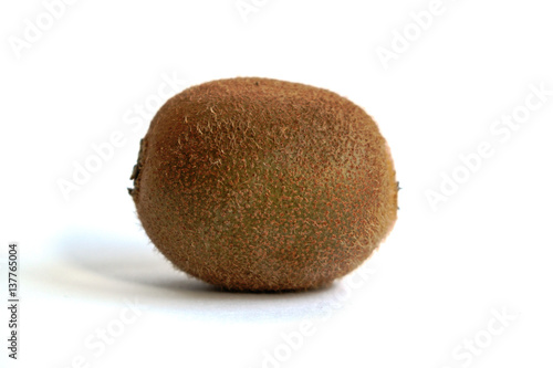 Closeup of kiwi on a white background