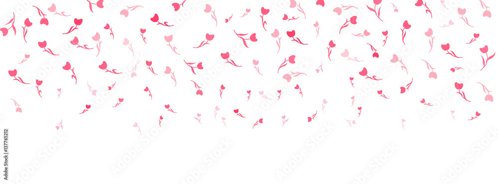 Happy woman's day, Easter, mothers day. Girl and women family design. Vector tiling header with tulips. Spring pattern
