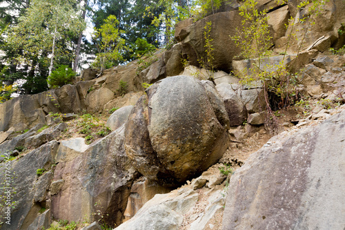 Canvas Print stone balls, geological oddity in Megonky, Cadca, Slovakia