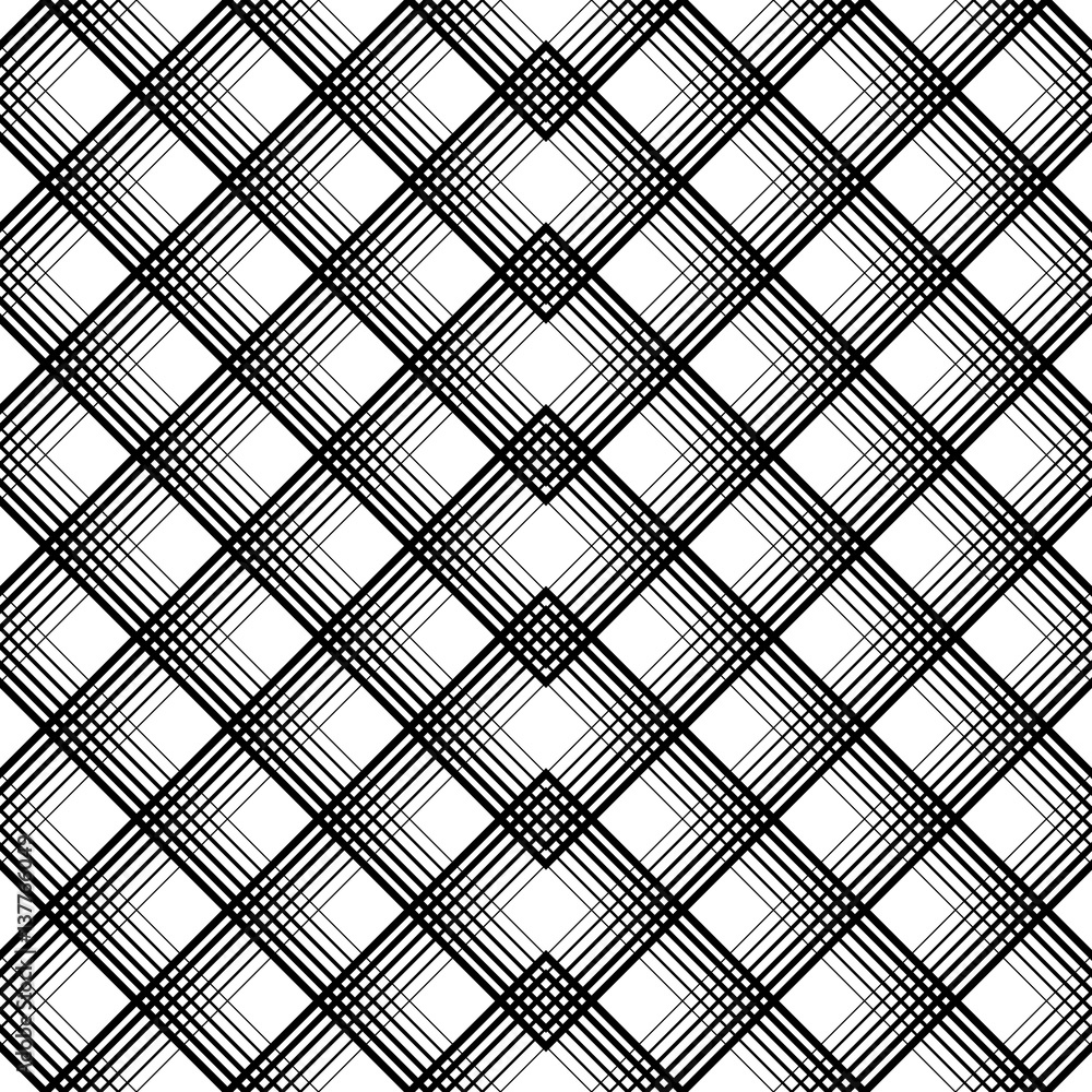 Seamless Tartan Pattern. Vector Black and White Woven Background Seamless Tartan Pattern. Vector Black and White Woven Background