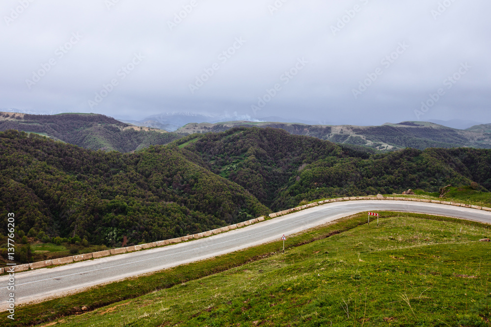 Asphalt road in the mountains